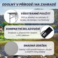 stolek kempingový Acra skládací 70x70x70cm hliník
