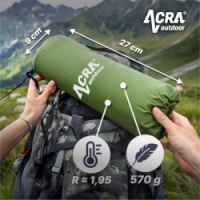 karimatka nafukovací Acra L140CL s polštářkem zelená 5cm