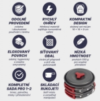 sada kempingová ACRA C20 hliníkové pro 1-2 osoby