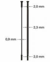 drát nerez Sapim CX Ray 2-2,3/0,9-2 x 290mm přímý černý