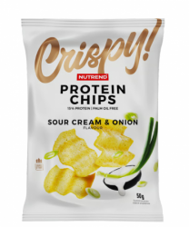 chipsy Nutrend Crispy! Protein chips zakysaná smetana s cibulí
