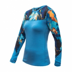 triko dlouhé dámské SENSOR MERINO IMPRESS modrá/universe