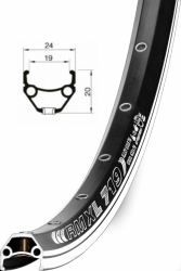 ráfek REMERX DRAGON 719 V-brake 622x19 36děr černý nýt