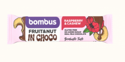 tyčinka Bombus Fruit&nut in choco malina+kešu 40g