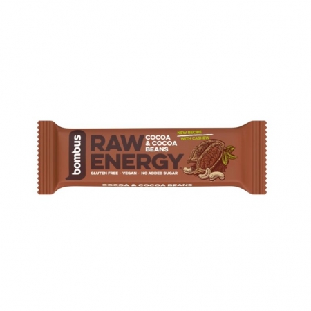 tyčinka Bombus Raw Energy 50g kakao+kakaové boby+kešu