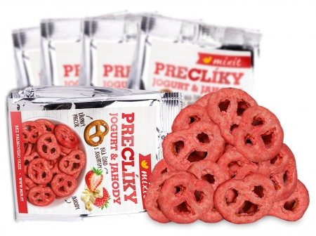 preclíky do kapsy v jogurtové čokoládě s jahodami Mixit 5x70g 06/26