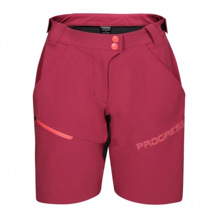 kalhoty krátké dámské Progress GENIA BIKE SHORTS vínové/černé