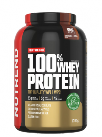 nápoj Nutrend 100% WHEY PROTEIN 1350 g čokoláda a kakao