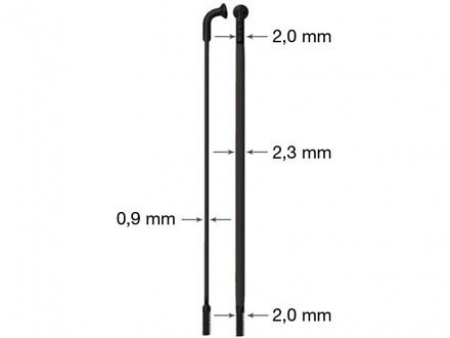 drát nerez Sapim CX Ray 2-2,3/0,9-2 x 288mm černý