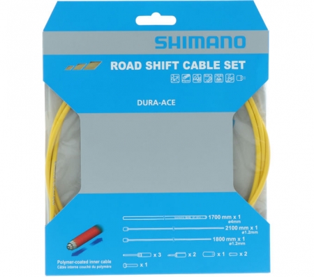 bowdeny+lanka Shimano SP41 polymer set žlutý