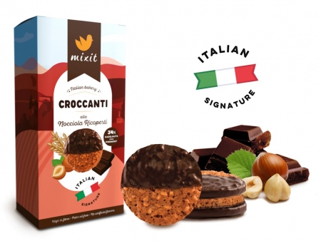sušenky Mixit Italian Bakery Croccanti alla Nocciola Ricoperti 150g
