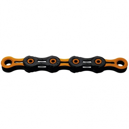 řetěz KMC DLC11 WAXED černo-oranžový 118čl. BOX