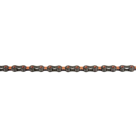 řetěz KMC DLC11 oranžovo-černý 118čl. BOX