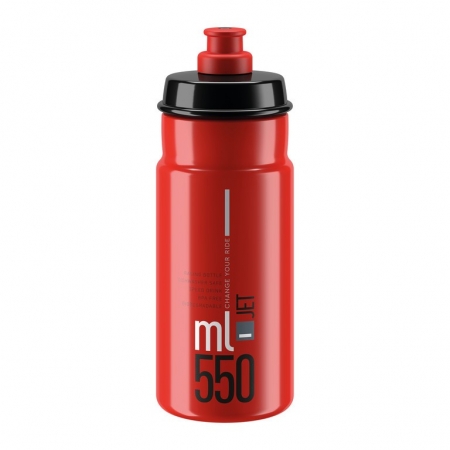 lahev ELITE Jet Clear červená, šedé logo 550 ml