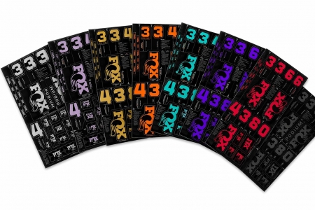 NÁLEPKY FOX NA VIDLICI A TLUMIČ CUSTOM 2027 VELKÁ SADA