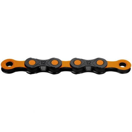 řetěz KMC DLC12 WAXED černo-oranžový 126čl. BOX