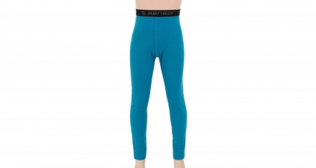 spodky dlouhé dětské SENSOR MERINO DOUBLE FACE modré