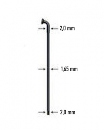 drát nerez Sapim D-light 2-1,65-2 x 278mm černý